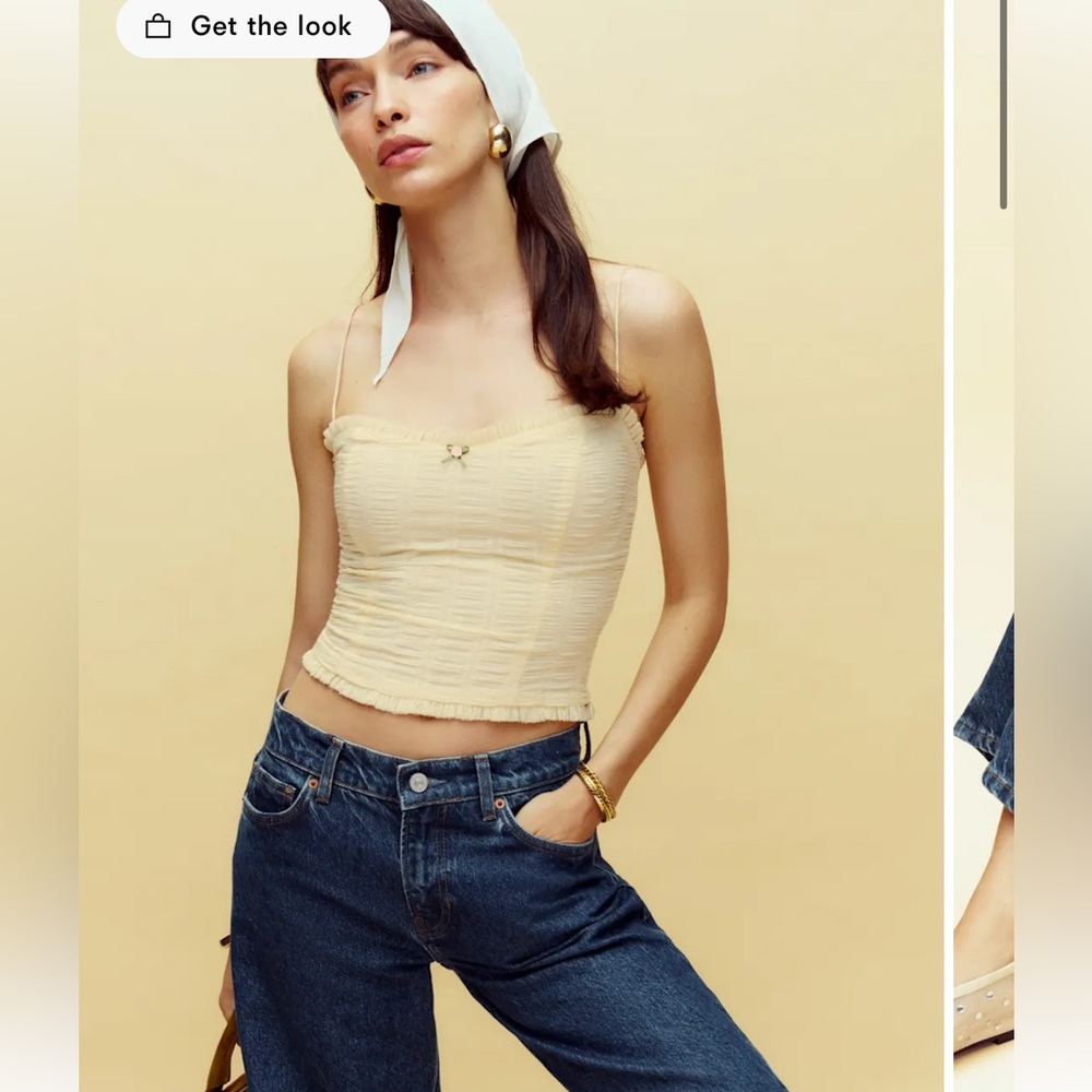 Reformation Trixi Top Ivory - Size 8